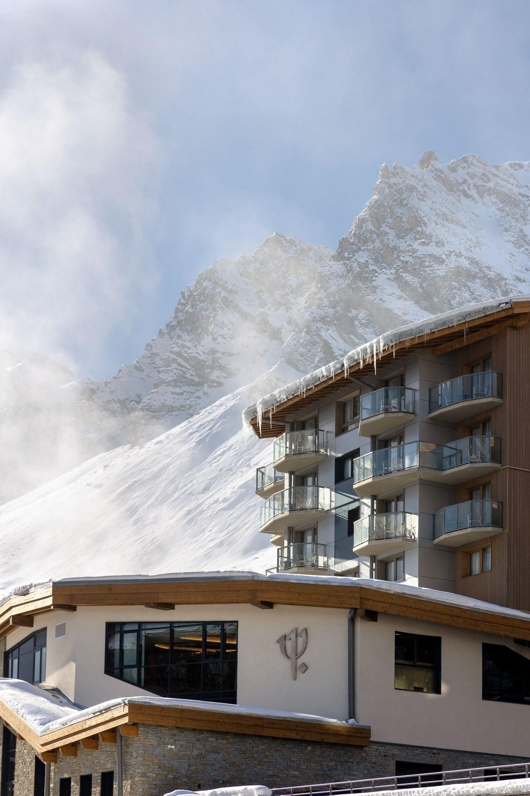 Club Med Tignes resort beneath snowy mountains