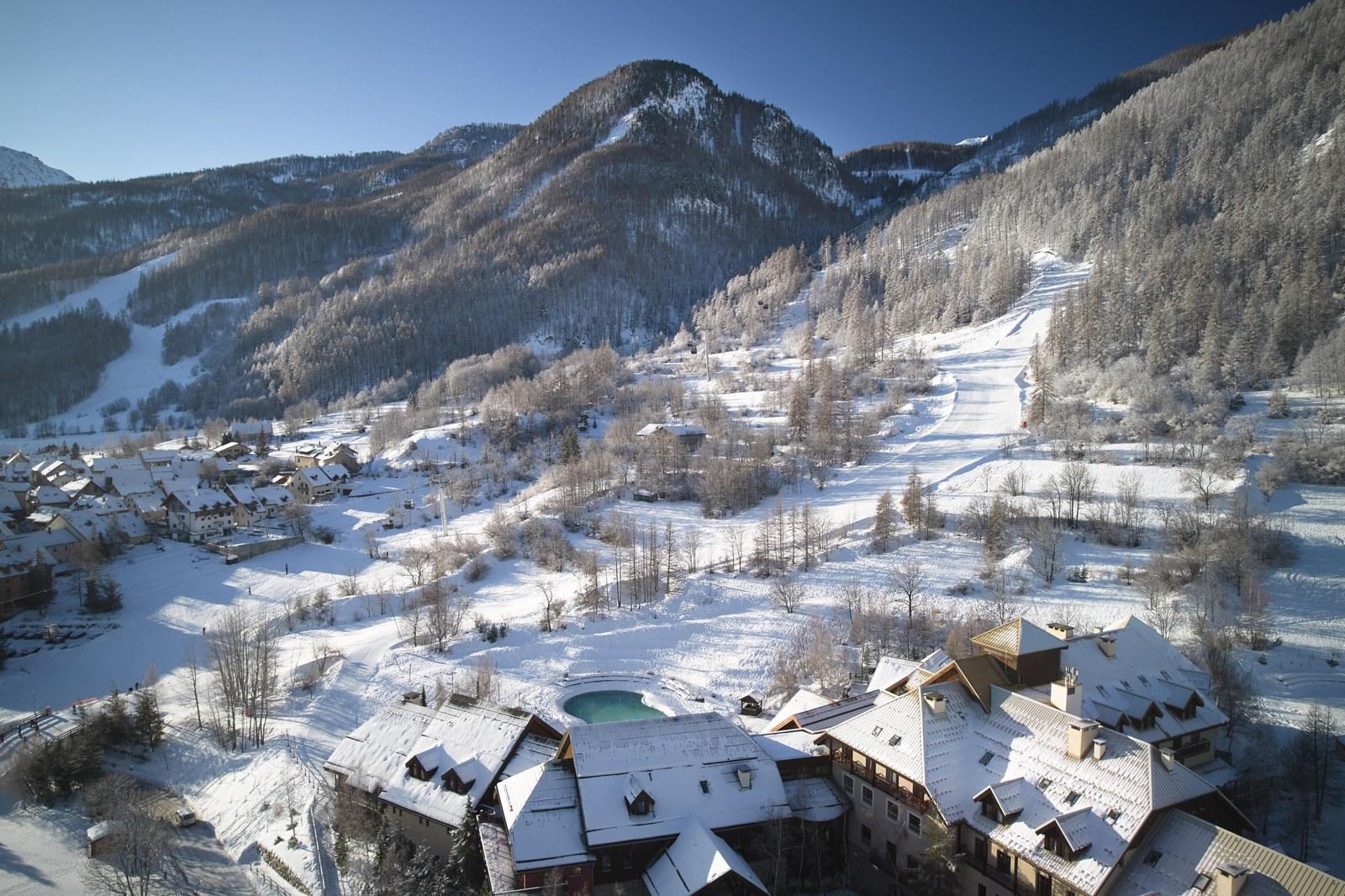Club Med Serre Chevalier and the surrounding snowy valley