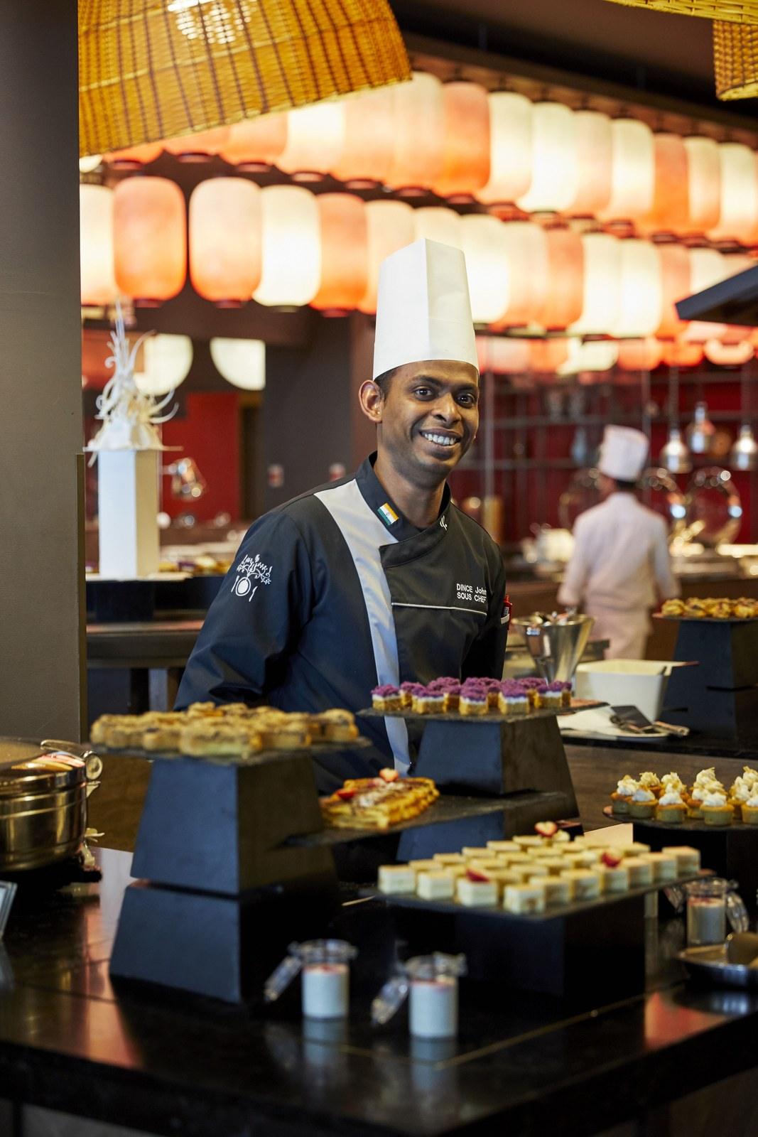Chef and buffet selection at Club Med Tomamu Hokkaido