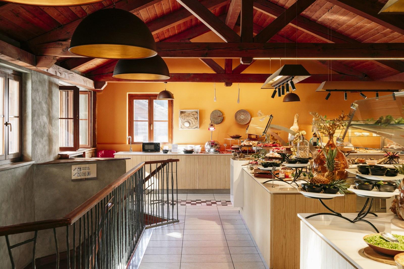 Main restaurant buffet at Club Med Pragelato Sestriere